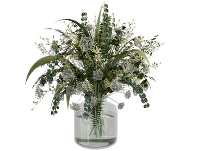 现代玻璃花瓶花卉