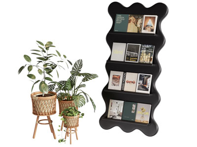 法式开放式书刊杂志架 展架