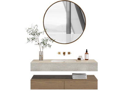 现代洗手台 镜子 浴室柜