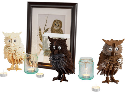 现代猫头鹰 烛台 装饰画摆件组合3d模型 现代猫头鹰 烛台 装饰画摆件组合