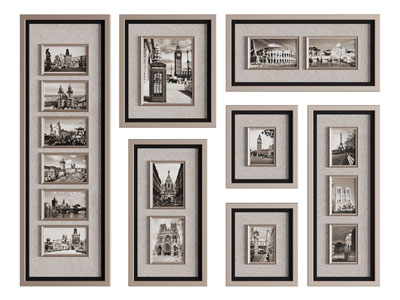 美式建筑风景装饰挂画3d模型 美式建筑风景装饰挂画