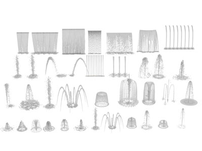 现代喷泉 水柱 瀑布 水景