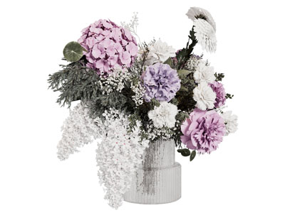 现代玻璃花瓶花卉