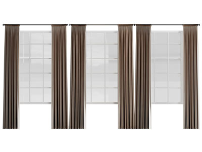 现代布艺窗帘3d模型 现代布艺窗帘