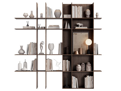 现代中古风装饰书柜