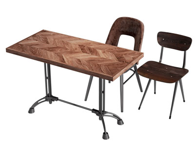 工业风loft书桌椅组合3d模型 工业风loft书桌椅组合