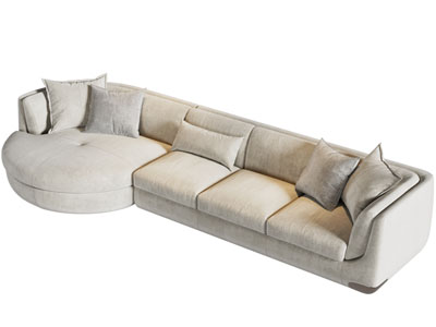 现代布艺多人沙发3d模型 现代布艺多人沙发