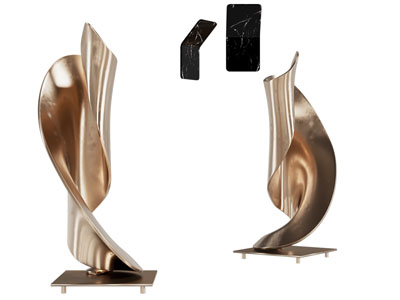 现代金属雕塑雕刻 艺术装置 摆件组合3d模型 现代金属雕塑雕刻 艺术装置 摆件组合