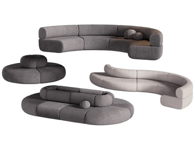 现代异形多人沙发3d模型 现代异形多人沙发