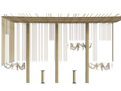 现代麻绳吊顶 装饰麻绳3d模型 现代麻绳吊顶 装饰麻绳