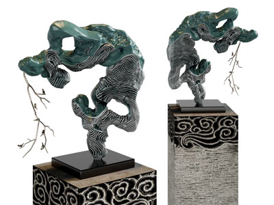 新中式工艺品雕塑雕刻3d模型 新中式工艺品雕塑雕刻