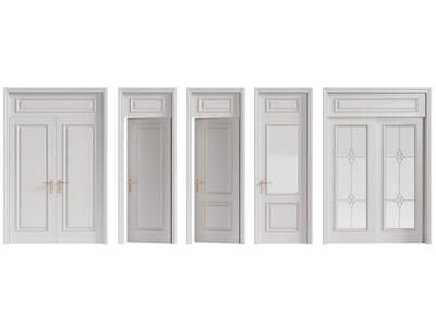 现代双开门 平开门 玻璃门 木门3d模型 现代双开门 平开门 玻璃门 木门