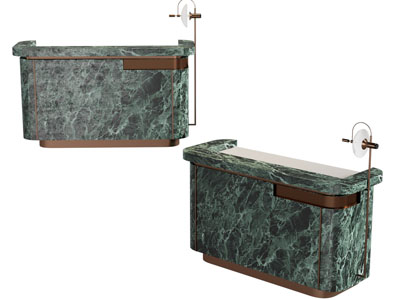 新中式前台接待台3d模型 新中式前台接待台