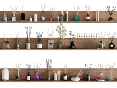 现代香薰摆件组合3d模型 现代香薰摆件组合