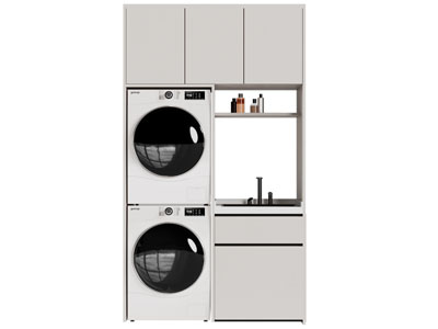 现代阳台洗衣机收纳柜