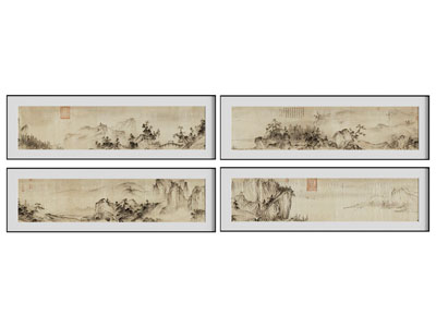 新中式横幅装饰挂画3d模型 新中式横幅装饰挂画