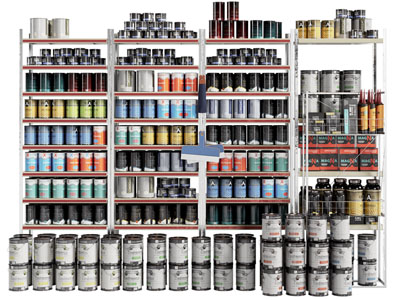 现代超市货架 油漆货架 陈列柜3d模型 现代超市货架 油漆货架 陈列柜