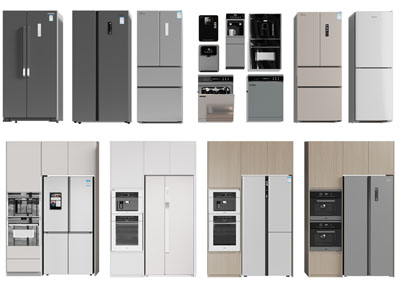 现代电冰箱 冰箱收纳柜3d模型 现代电冰箱 冰箱收纳柜