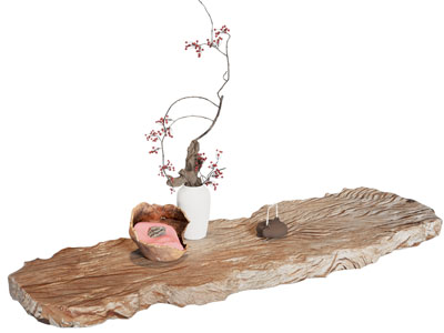 侘寂风花瓶花卉