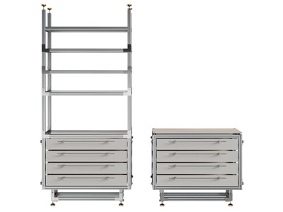 现代奶油铝型材储物柜 置物架 展示架