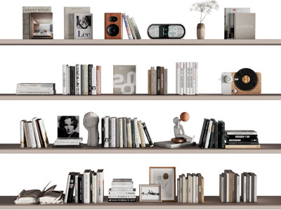 现代书籍 饰品 摆件组合3d模型 现代书籍 饰品 摆件组合