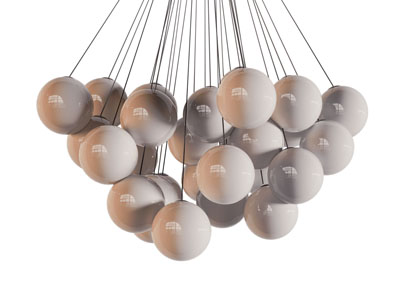 现代球形灯罩吊灯3d模型 现代球形灯罩吊灯