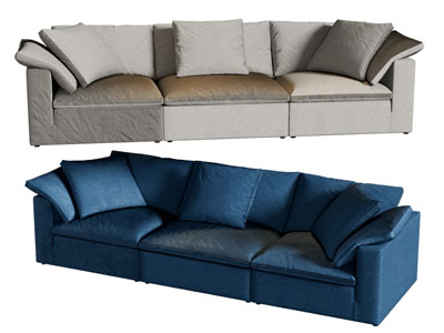 现代多人沙发3d模型 现代多人沙发