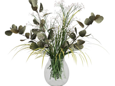 现代玻璃花瓶花卉