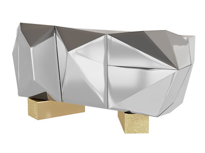 后现代金属质感不规则玄关柜 边柜3d模型 后现代金属质感不规则玄关柜 边柜