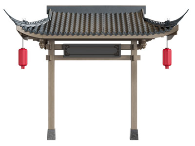 新中式仿古大门 屋檐 屋檐屋顶门头3d模型 新中式仿古大门 屋檐 屋檐屋顶门头