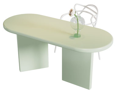 现代椭圆形餐桌椅组合3d模型 现代椭圆形餐桌椅组合