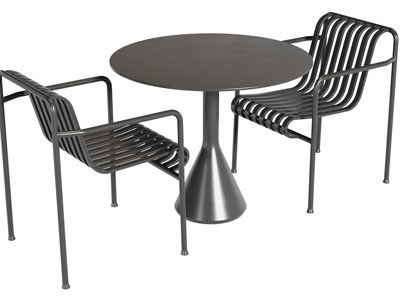 工业风loft圆形餐桌椅组合3d模型 工业风loft圆形餐桌椅组合