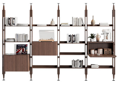 现代中古风开放式装饰书柜