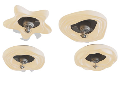 侘寂风吸顶吊扇灯3d模型 侘寂风吸顶吊扇灯