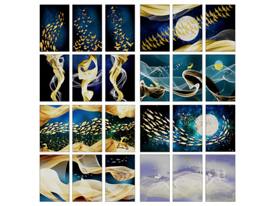 现代风景装饰挂画3d模型 现代风景装饰挂画