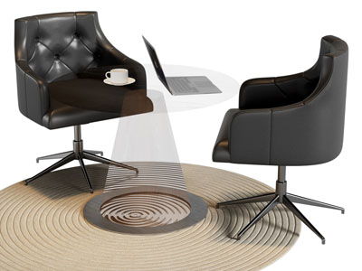 现代商务洽谈桌椅组合3d模型 现代商务洽谈桌椅组合