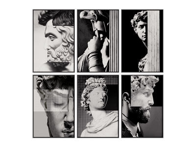 现代黑白装饰挂画3d模型 现代黑白装饰挂画