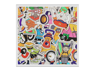 现代卡通抽象装饰挂画3d模型 现代卡通抽象装饰挂画