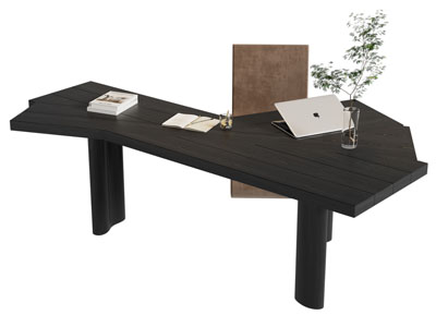 现代异形书桌椅组合3d模型 现代异形书桌椅组合