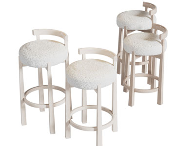 现代奶油风圆形吧椅