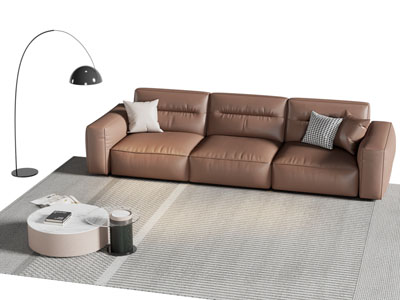 现代多人沙发 茶几组合