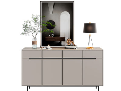 现代玄关柜 摆件组合3d模型 现代玄关柜 摆件组合