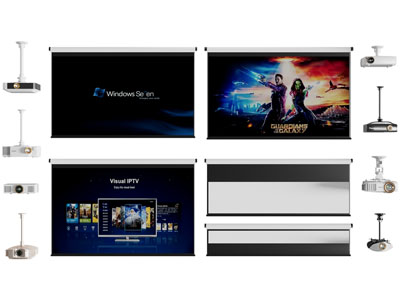 现代投影幕布 投影仪3d模型 现代投影幕布 投影仪