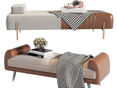 现代轻奢长方形沙发凳子 床尾凳