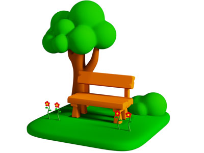 现代卡通场景 卡通公园  动漫场景