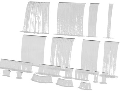 现代喷泉 瀑布 水柱 水流