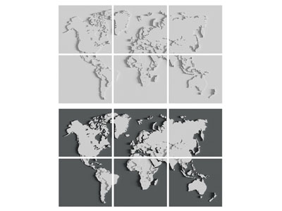 现代世界地图装饰挂画3d模型 现代世界地图装饰挂画