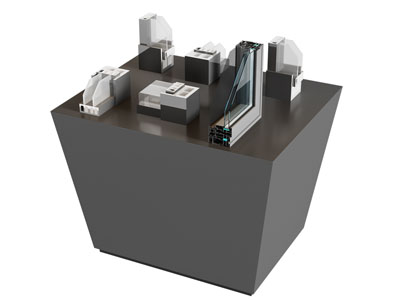 现代窗组角 断桥铝 窗户截面3d模型 现代窗组角 断桥铝 窗户截面