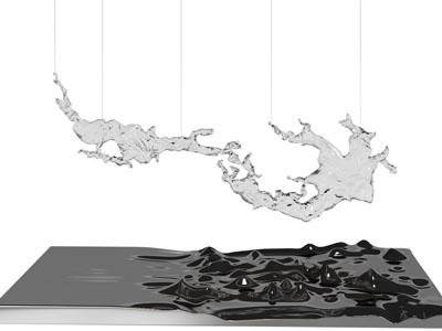 新中式水花 波浪雕塑雕刻摆件组合3d模型 新中式水花 波浪雕塑雕刻摆件组合