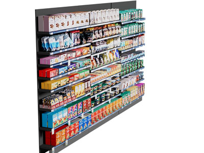 现代商场零食货架3d模型 现代商场零食货架